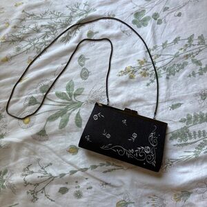 Elegant Black Floral Women's purse